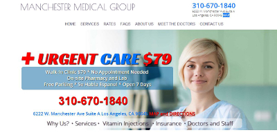 Urgent Care Los Angeles Web design by nickswebworks Screen Shot of urgent Care Los Angeles by nickswebworks